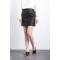 223593 Black PU Skirt with Buttons