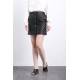 223593 Black PU Skirt with Buttons