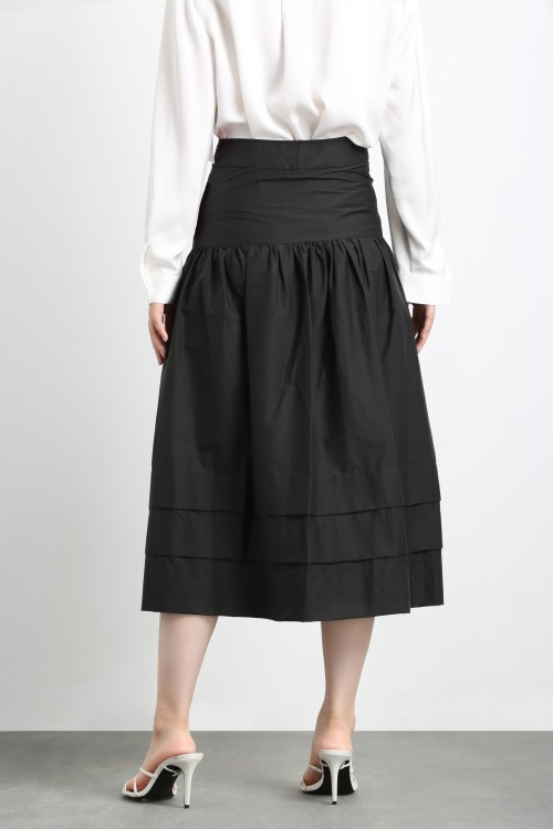 226033-1 Open Placket Skirt with Buttons