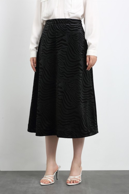 226053-1 Velvet Jacquard Skirt