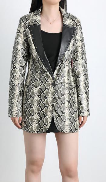 223242 Printed Lapel Suit Coat