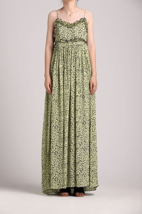 long dress with wooden ear straps