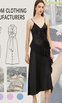 Customizable High Quality Women's Black Midi Slip Dress