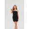 Womens Bodycon Mini Tube Dress Strapless Back Slit Long Going Out Casual Elegant Party Dresses in Black