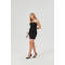 Womens Bodycon Mini Tube Dress Strapless Back Slit Long Going Out Casual Elegant Party Dresses in Black