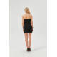 Womens Bodycon Mini Tube Dress Strapless Back Slit Long Going Out Casual Elegant Party Dresses in Black