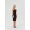 Womens Bodycon Midi Tube Dress Strapless Back Slit Long Going Out Casual Elegant Party Dresses in Black