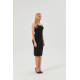 Womens Bodycon Midi Tube Dress Strapless Back Slit Long Going Out Casual Elegant Party Dresses in Black