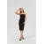 Womens Bodycon Midi Tube Dress Strapless Back Slit Long Going Out Casual Elegant Party Dresses in Black