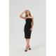 Womens Bodycon Midi Tube Dress Strapless Back Slit Long Going Out Casual Elegant Party Dresses in Black