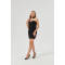 Womens Bodycon Mini Tube Dress Strapless Heart Neck Long Going Out Casual Elegant Party Dresses in Black
