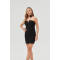 Womens Bodycon Mini Tube Dress Strapless Heart Neck Long Going Out Casual Elegant Party Dresses in Black