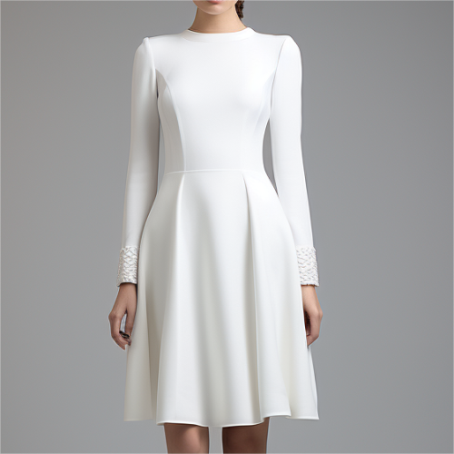 Custom White Daily Dresses ladies