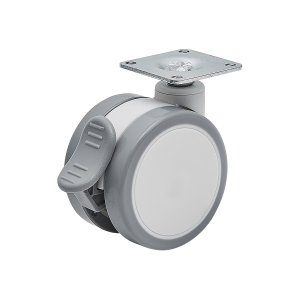 65mm 医用双滚珠轴承脚轮 医疗设备用镀顶脚轮