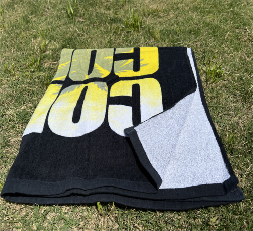 High Quality Low MOQ 100%Cotton Custom Printed Velour Beach Towel