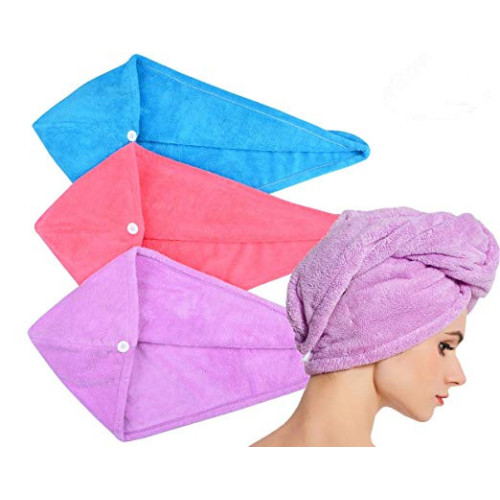 Microfiber hair turban custom logo hair towels