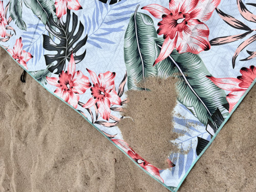 Recycled beach towel wholesale custom design double side print microfiber waffle beach towel summer sand free superdry bath towels