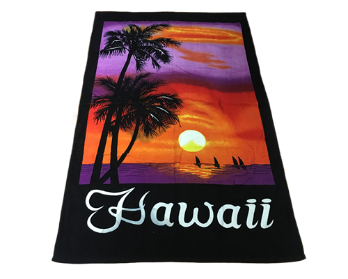 Low MOQ Hawaii Full Printed Cotton Custom Beach Towel