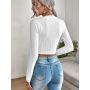 Custom Cable Knit Solid Crewneck Cardigan