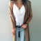 Autumn Knitwear Women Loose Long Pocket Lady Cardigan Sweater