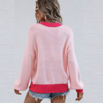 Autumn Clothing Crew Neck Long Sleeve Loose Knit Pullover Sweater Women