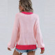 Autumn Clothing Crew Neck Long Sleeve Loose Knit Pullover Sweater Women