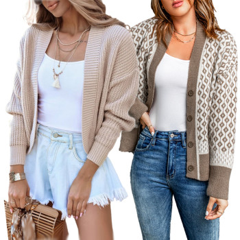 Women Clothes Ladies Chunky Knit Cotton Long Women Cardigan Sweater