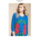 Women's Spring Style 3/4 Sleeve Rose Jacquard Knitted Cardigan Top Thin Coat