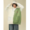 Hip hop couple color block line jacquard loose sweater coat