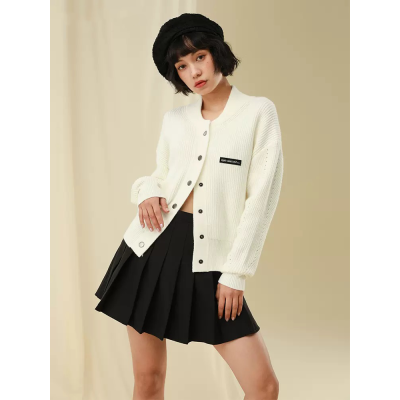 Hip hop couple short basic baseball cardigan loose casual coat