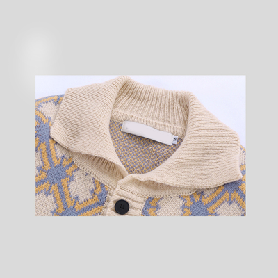 Chessboard cardigan sweater casual versatile sweater