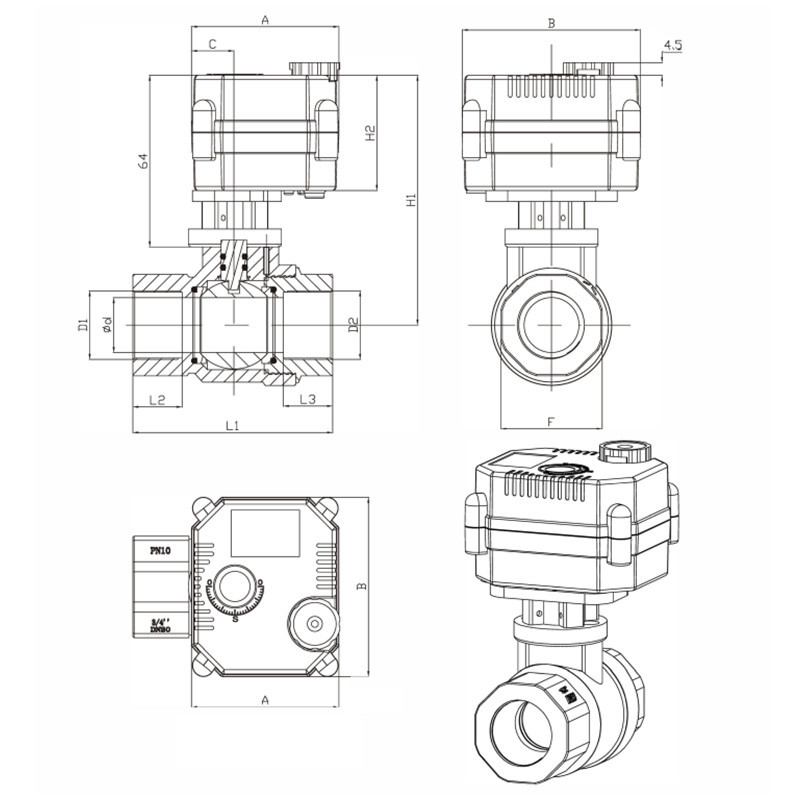 motorized 3 way valve