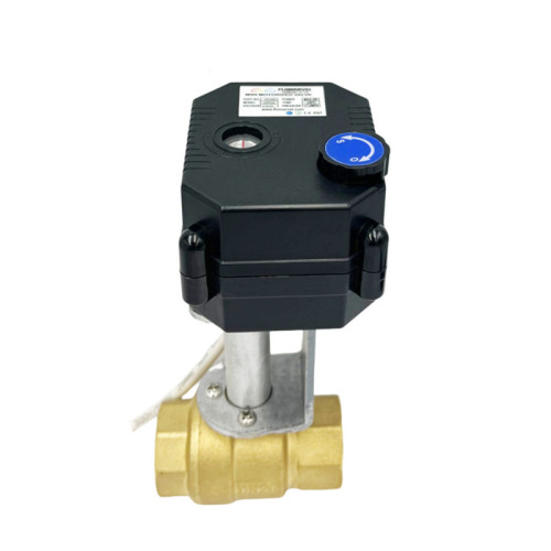 brass electric actuated motorized on off ball valves for hot medium flow control