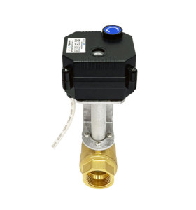 brass electric actuated motorized on off ball valves for hot medium flow control