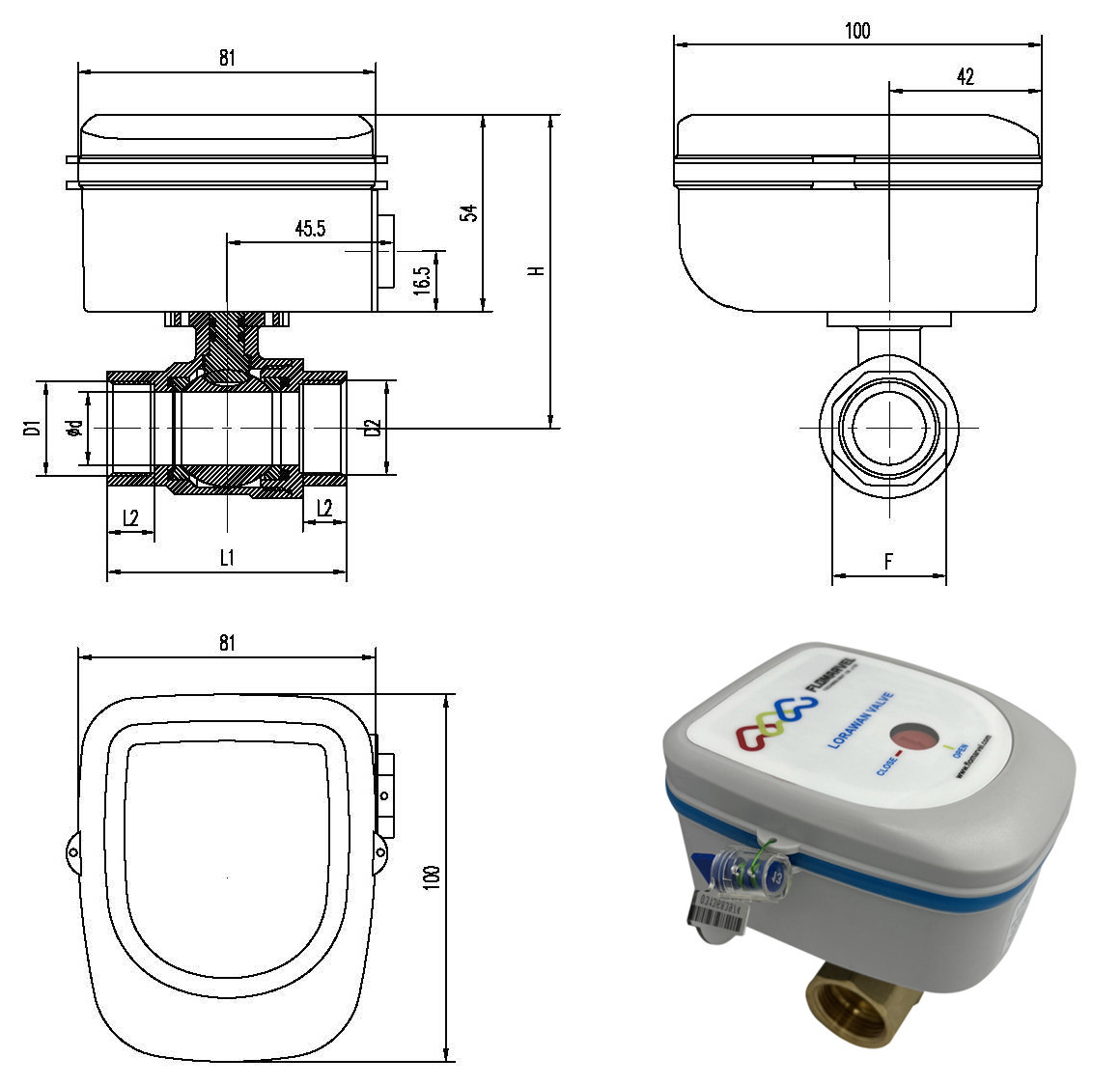 motorized stainless steel ball valve