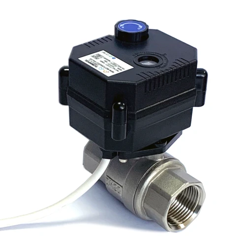 mini 2way SS304 motorized brass ball valve electric actuator automatic water shut off valve