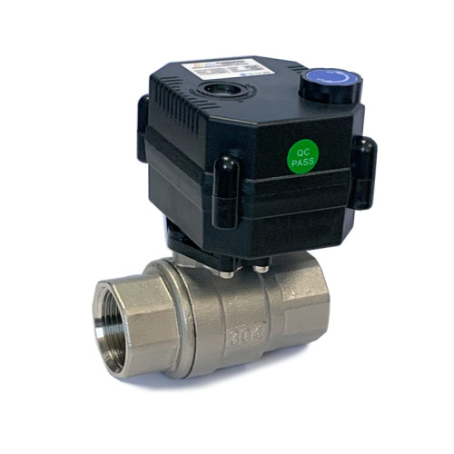 mini 2way SS304 motorized brass ball valve electric actuator automatic water shut off valve