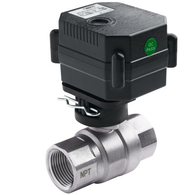 OP04 Wiring - 12v 24v, 2 Wires, power on-open, power off-close electric motorized water ball valve