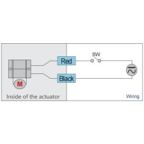 OP04 Wiring - 2 Wires, auto return electric motorized ball valve