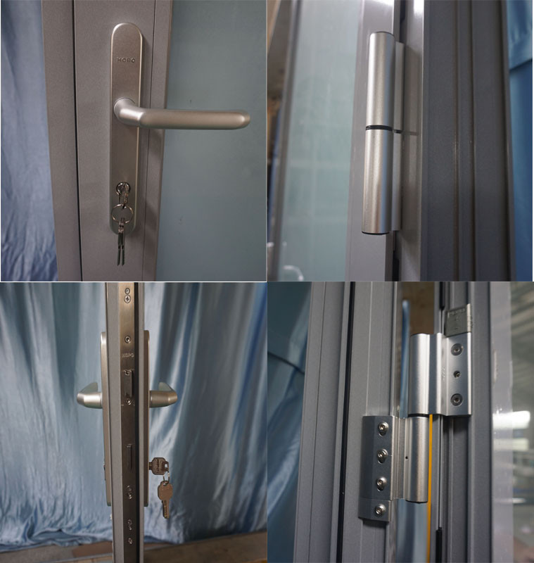 Double Glazed Soundproof Aluminum Hinge Casement Door Details