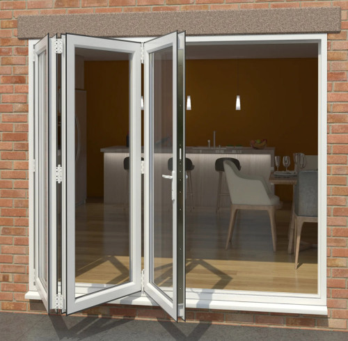 Customized UPVC Folding Door, Bi-Fold Patio Door For Living Room and Villa, Waterproof, European Style
