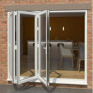 Customized UPVC Folding Door, Bi-Fold Patio Door For Living Room and Villa, Waterproof, European Style