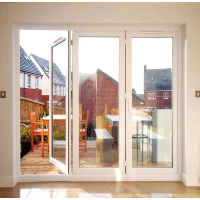 Customized UPVC Folding Door, Bi-Fold Patio Door For Living Room and Villa, Waterproof, European Style
