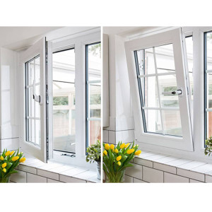 Custom uPVC Window, UPVC Tilt and Turn windows, Energy Efficiency, Waterproof, European Style