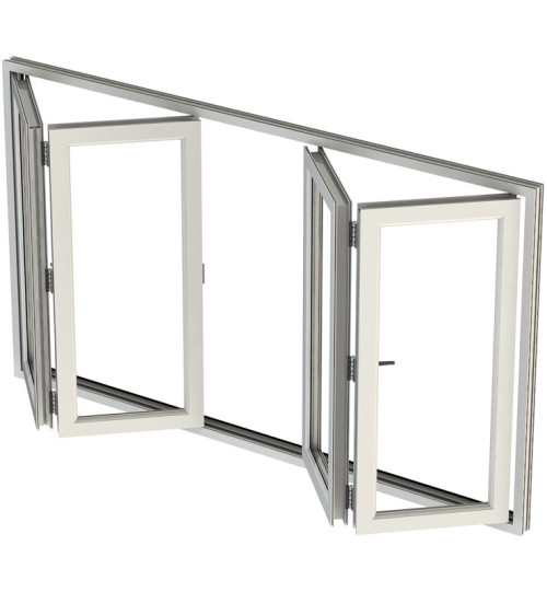 Aluminium Windows Factory, Aluminum Bi-fold Patio Sliding Folding Window, Double Glazed, Soundproof, For Store, Garden, Villa
