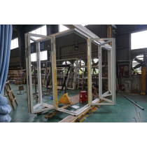 Aluminum Corner Bi-Folding Door, Double Glazed, Soundproof, For Store, Garden, Villa