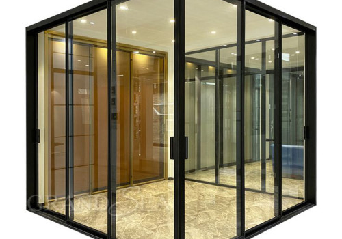 Aluminum Corner Sliding Door, Double Glazed, Soundproof, For Store, Garden, Villa