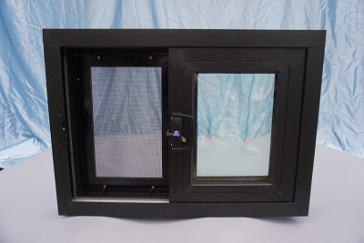 Thermal Broken Aluminum Horizontal Sliding Glass Windows, AS2047 Standard, Interpon Powder Coating, Double Glazed, For Kitchen, Bedroom, Dining Room