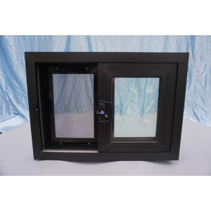 Thermal Broken Aluminum Horizontal Sliding Glass Windows, AS2047 Standard, Interpon Powder Coating, Double Glazed, For Kitchen, Bedroom, Dining Room