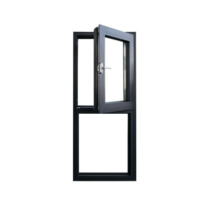 Thermal Broken Aluminum Frame Tilt & Turn Window, German Tilt And Turn Windows, Soundproof, Triple Glazed, For Bathroom, Kids Room